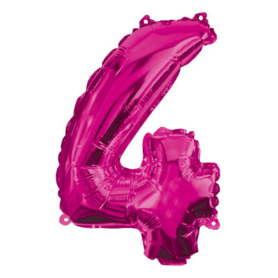 George Pink 95cm Number Helium Balloon No 4