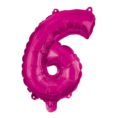 George Pink 95cm Number Helium Balloon No 6