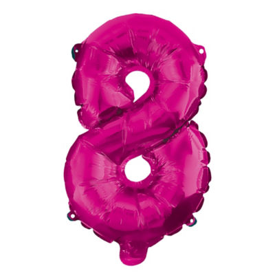 George Pink 95cm Number Helium Balloon No 8