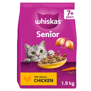 Whiskas 7+ Senior Dry Cat Food Biscuits Chicken 1.9kg