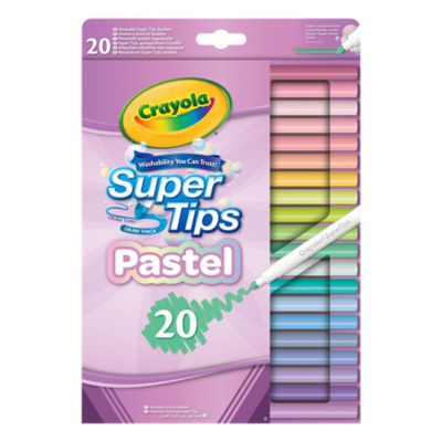 Crayola 20 Super Tips Pastel Washable Markers 3+