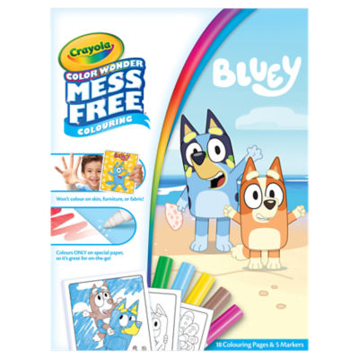 Crayola Bluey Color Wonder Mess Free 18 Colouring Pages & 5 Markers