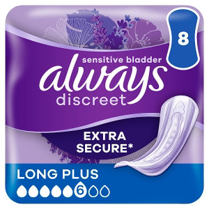 Always Discreet Sensitive Bladder Incontinence Pads Long Plus Pad Thin Pack Of 8 - Image 14