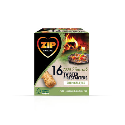 Zip 100% Natural Twisted Firestarter 16 Pack