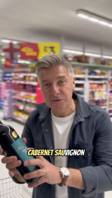 Instagram reel from Andy Pincott of @affordablewinehunter buying Asda wines in store