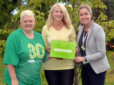 Elaine Livingstone from Asda Portadown visits social enterprise The Right Key to celebrate the Asda Foundation's 30th anniversary