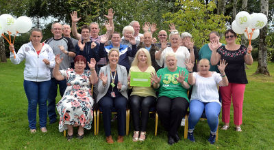 Elaine Livingstone from Asda Portadown visits social enterprise The Right Key to celebrate the Asda Foundation's 30th anniversary