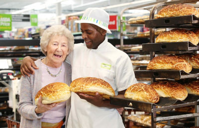 Audrey with Asda Barking bakery colleague Gary