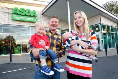 Baby Otis George was born in the car park of Asda Aylesbury