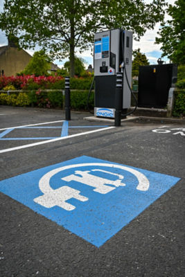 EV rapid charge bay at Asda