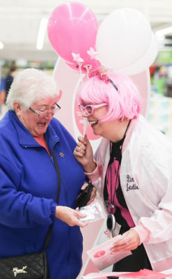 Christine Conway with Asda customer Sandra Perry