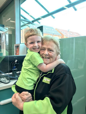 Hudson Wickens and Mags Lunn at Asda Darlington Neasham Road