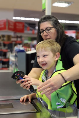 Little Dexter is part of the team at Asda Leamington Spa