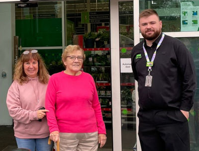 Elsie Abbot thanks guardian angel Steven Rice from Asda Enniskillen