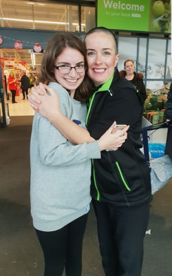 Millie Lloyd from Asda Isle of Wight shaved her hair in support of her daughter Lorna as she had chemotherapy