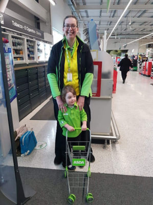 Three-year-old Ella Ball loves joining her mum Debbie at Asda Rawtenstall
