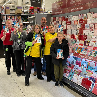 Ruedi Moore at Asda Newton Abbot won competition to design Christmas card for BBC Children in Need