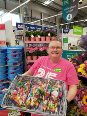 Sharon Gregory-Wareing from Asda Southport supports Ticked Pink