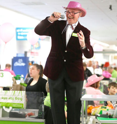 Sid sings for Tickled Pink at Asda Bexleyheath