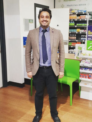 Asda Pilsworth Pharmacy manager Zak Ul-Haque 