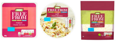 Some of the new vegan-friendly cheese alternatives from Asda