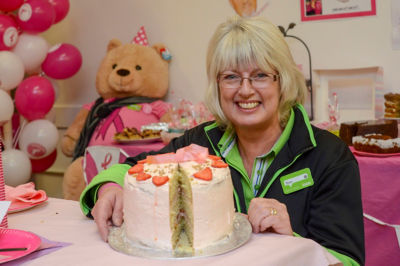 Diana Chapman from Asda Kendal baked for our Tickled Pink breast cancer campaign
