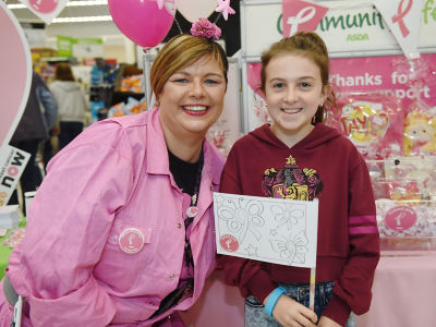 Catherine and a young customer get behind Tickled Pink 2017