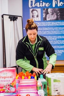 Asda community champions help food victims of Storm Dennis at Mountain Ash Community Hub