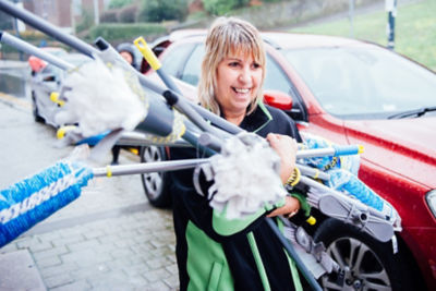 Asda Aberdare community champion Julie help food victims of Storm Dennis at Mountain Ash Community Hub