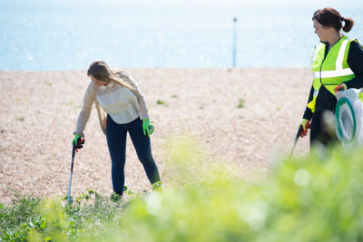 Asda colleagues from Kent and East Sussex teamed up to clean Folkestone beach
