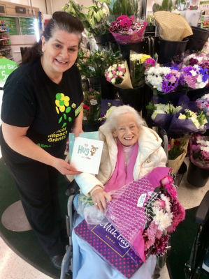 Velma's VIP visit to see colleagues at our Bearsden store