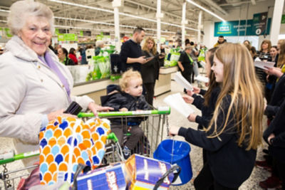Customers enjoying the 30th birthday celebrations at Asda Bedminster