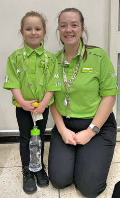 Bella-Rose with Portsmouth community champion Danielle 