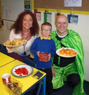 Peter Wilcox from Asda Bideford presented a healthy eating session to pupils at St Mary's School