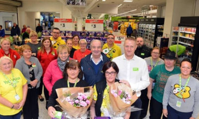 Customer reunited with Asda Boldon colleagues Helen and Linda who saved his life