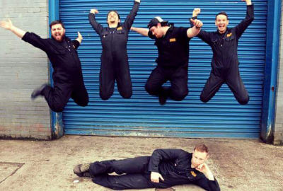 The production team at the brewery