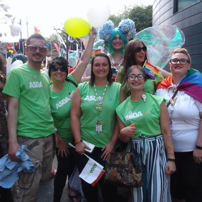 Colleagues from Asda Longwell Green support Bristol Pride
