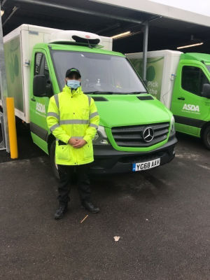 Asda Burnley delivery driver Wajid Hussain battles through snow 