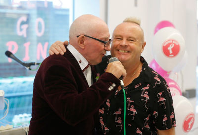 Asda singing porter Sid with Ian Parker from The Hollies
