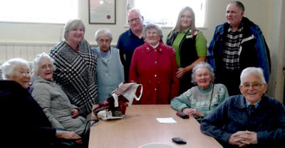 Guests and centre members with Ashleigh at the lunch club