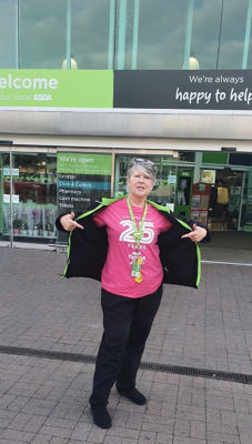 Fran Spencer from Asda Cambridge supports Tickled Pink