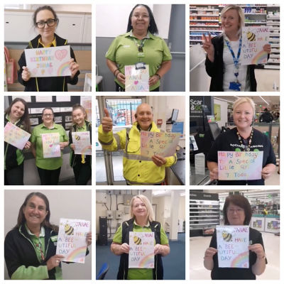 Asda Chadderton colleagues wish Janae Nolan a happy birthday