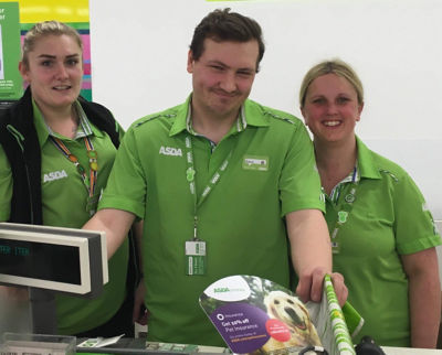 Asda Hull Living colleagues Adam Pinder, Chelsea Oaten and Rachel Smith