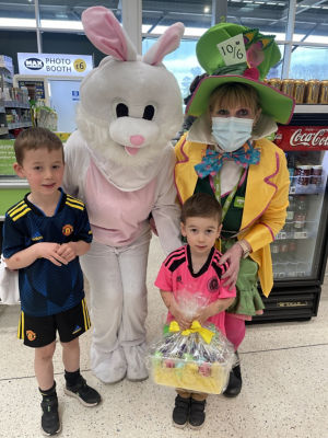 Ciaran Hay and Ann-Marie Davidson at Asda Dunbar