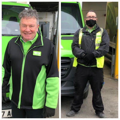 Asda Wrexham delivery drivers Jan and Wayne