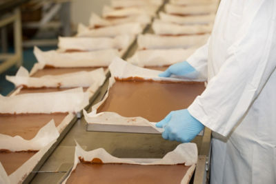 Confectionary is left to cool naturally in trays