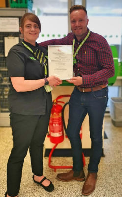 Corby security colleague receives Royal Humane Society award for saving man's life