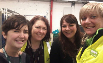 Asda Coventry store's community champion Lynda Cole with food bank volunteers