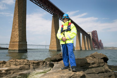 Andy close to the Firth bridges