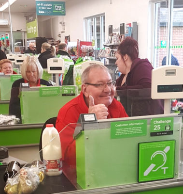 David Boulter at Asda Pershore is known as the Singing Checkout Man for his friendly service